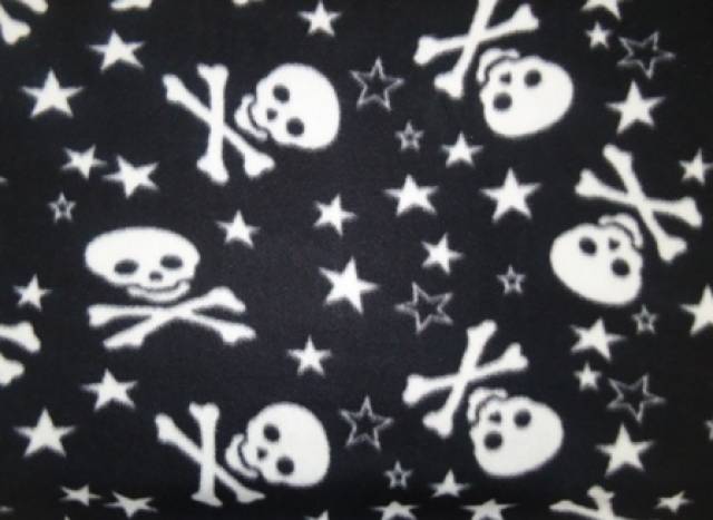 Skulls & Crossbones Black Fleece Fabric