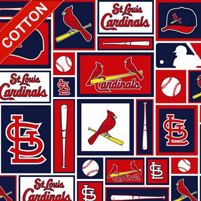 St. Louis Cardinals Blocks MLB Cotton Fabric