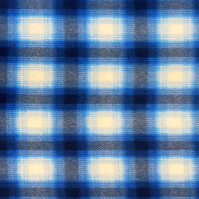 Blue & White Plaid Fleece Fabric