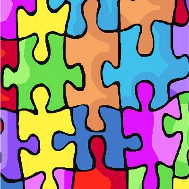 Autism Puzzle Pieces Fleece Fabric