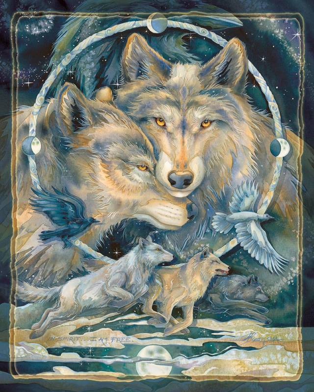 Wolf Fleece Panel Fabric