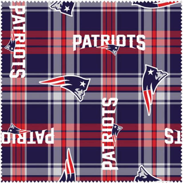 New England Patriots Plaid NFL Fleece Fabric