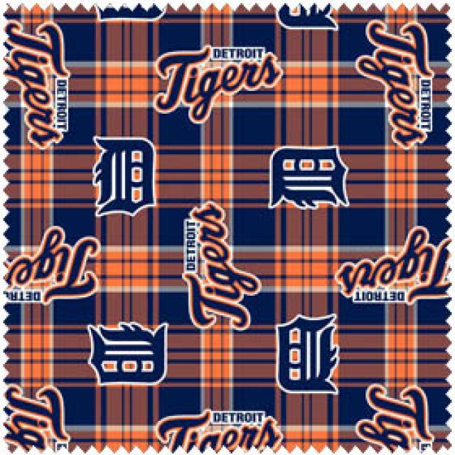 Detroit Tigers Plaid MLB Fleece Fabric