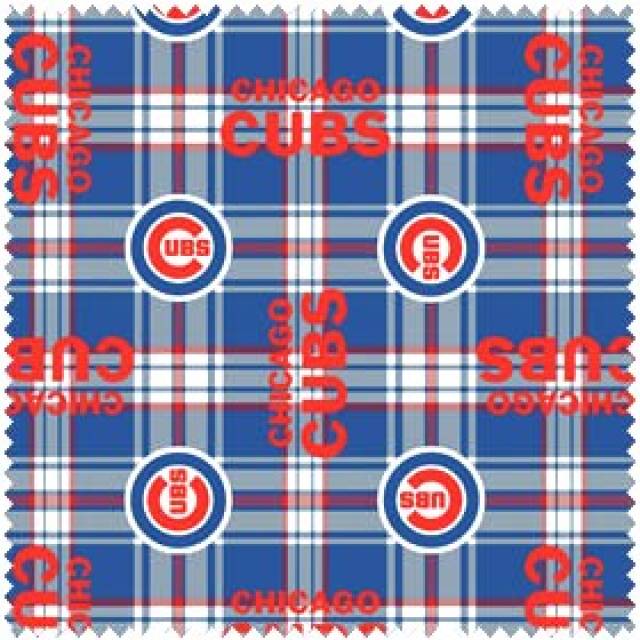 Chicago Cubs Plaid MLB Fleece Fabric