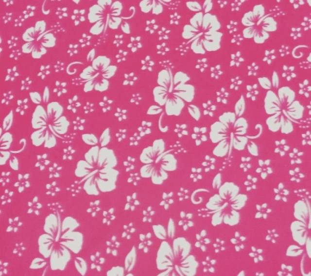 Fuchsia Hawaiian Florals Flower Fleece Fabric