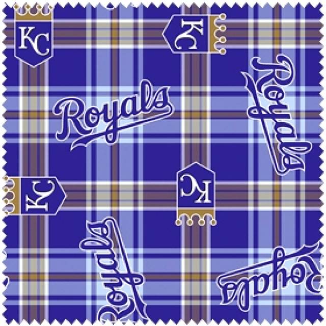 Kansas City Royals Plaid MLB Fleece Fabric