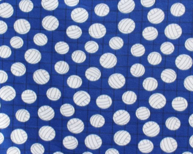 Volleyballs Royal Blue Fleece Fabric