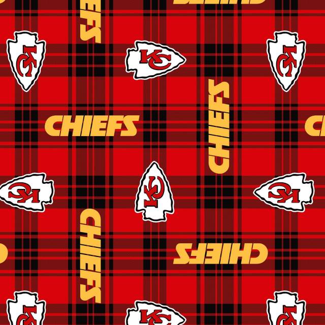 Kansas City Chiefs Plaids NFL Fleece Fabric