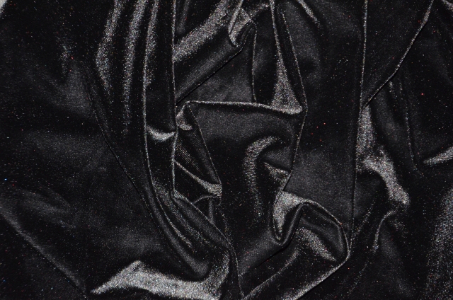 Black Stretch Velvet Fabric