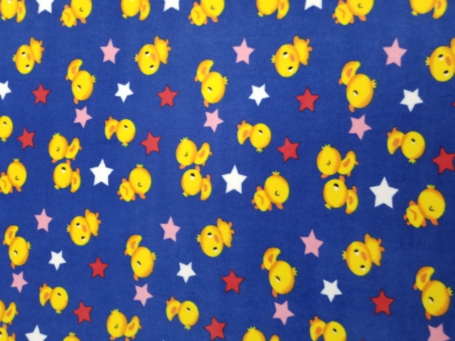Chicks and Stars Allover Fleece Fabric
