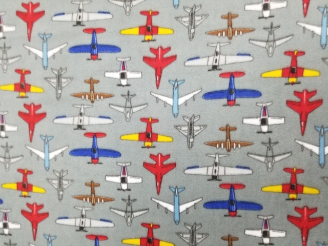 Flying Airplanes Allover Fleece Fabric