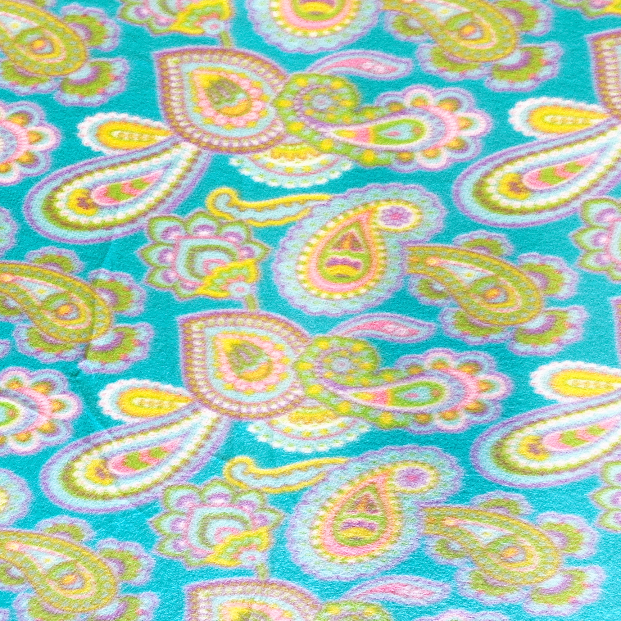 Paisley Turquoise Allover Fleece Fabric