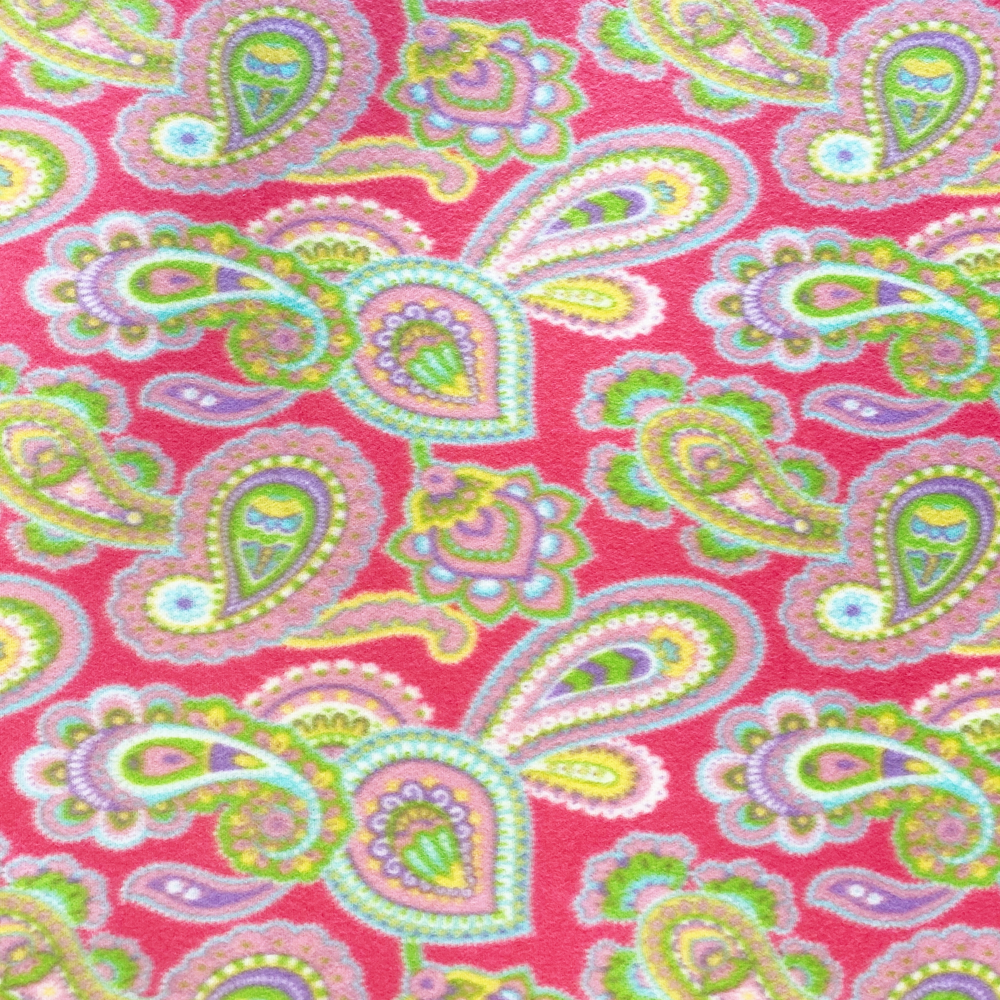 Paisley Fuchsia Allover Fleece Fabric