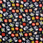 Pirate Skulls and Crossbones Fleece Fabric