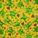 Frogs Gold Fleece Fabric	