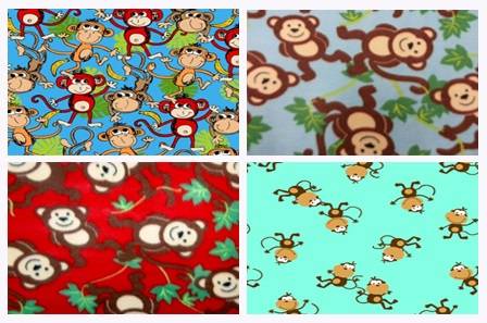 Monkeys Print Fleece Fabric