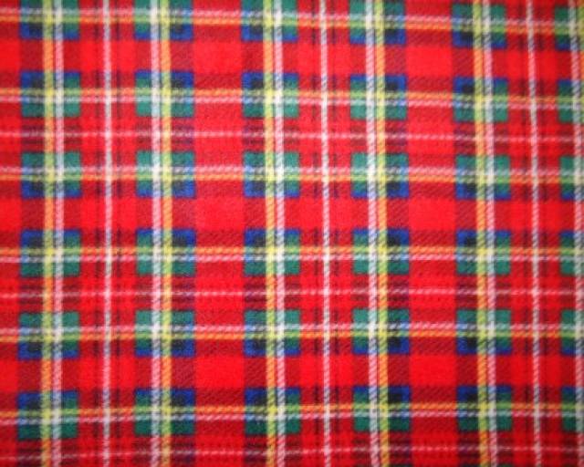 Red Plaid Fleece Fabric