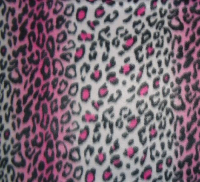 Stripe Pink Leopard Fleece Fabric