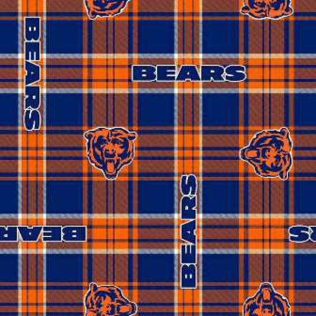 Chicago Bears Plaids Fleece Fabric - NFL Football Team Fleece Fabric