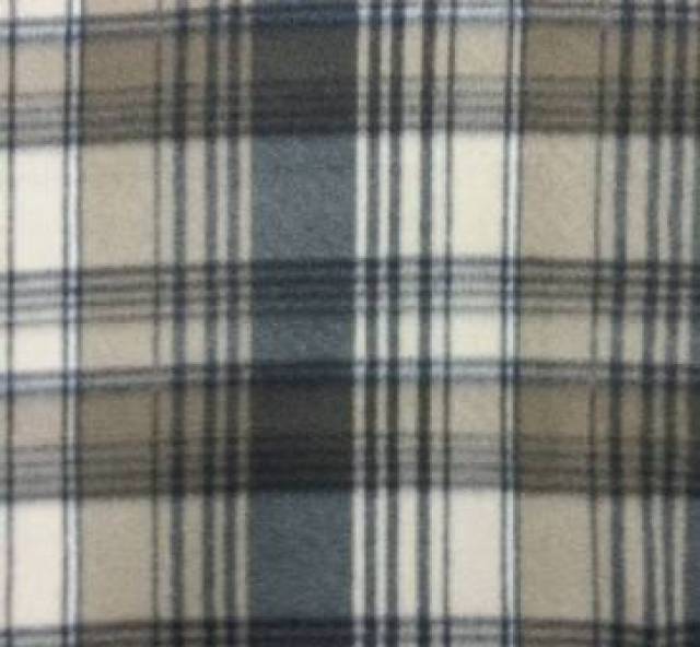 Camel & Charcoal Plaid Fleece Fabric