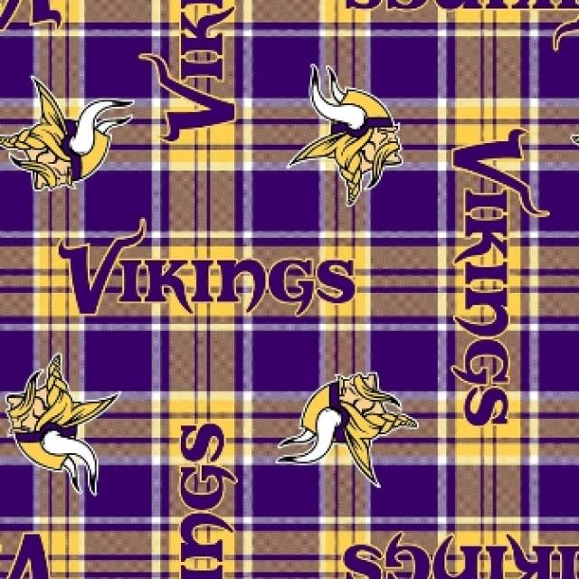 NFL Plaid Pattern Minnesota Vikings Personalized 60x80 Sherpa