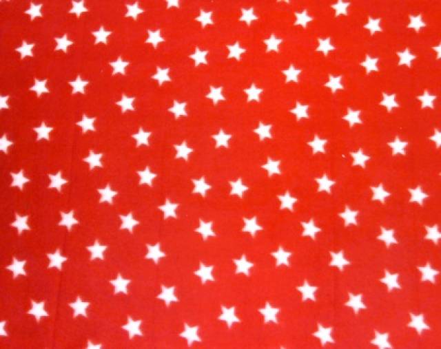 American Stars on Red Fleece Fabric
