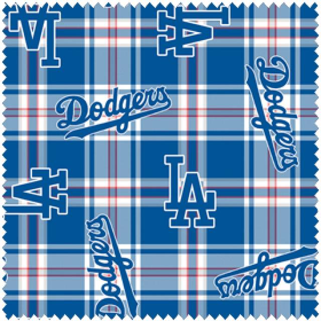 Los Angeles Dodgers Cotton Fabric Mascot Logo - 2 Yrds