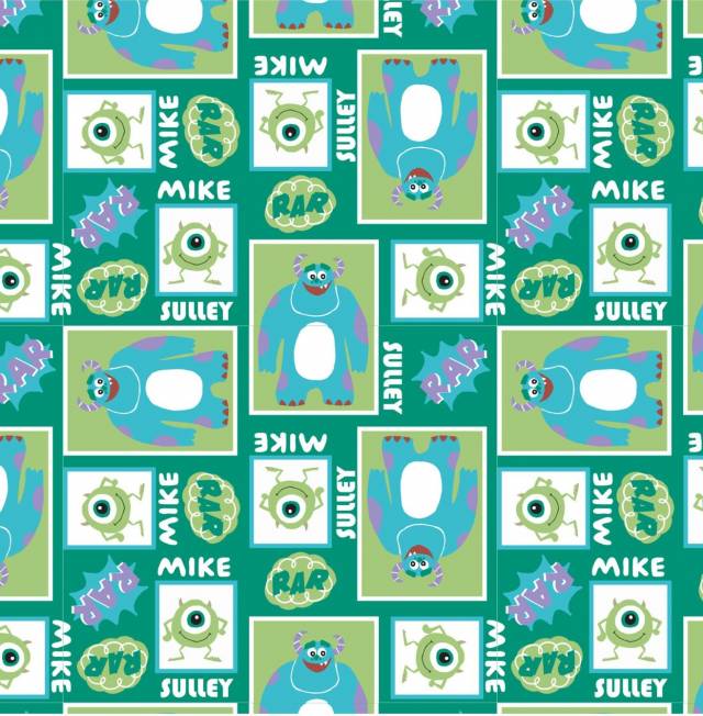 Click to view full size Disney Monster Inc Fleece Fabric