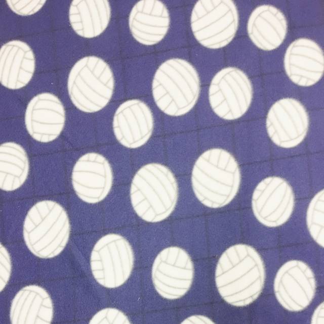 Volleyballs Purple Fleece Fabric