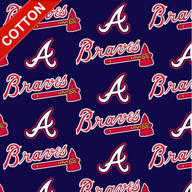 Atlanta Braves Cotton Fabric - MLB Cotton Fabric By The Yard
