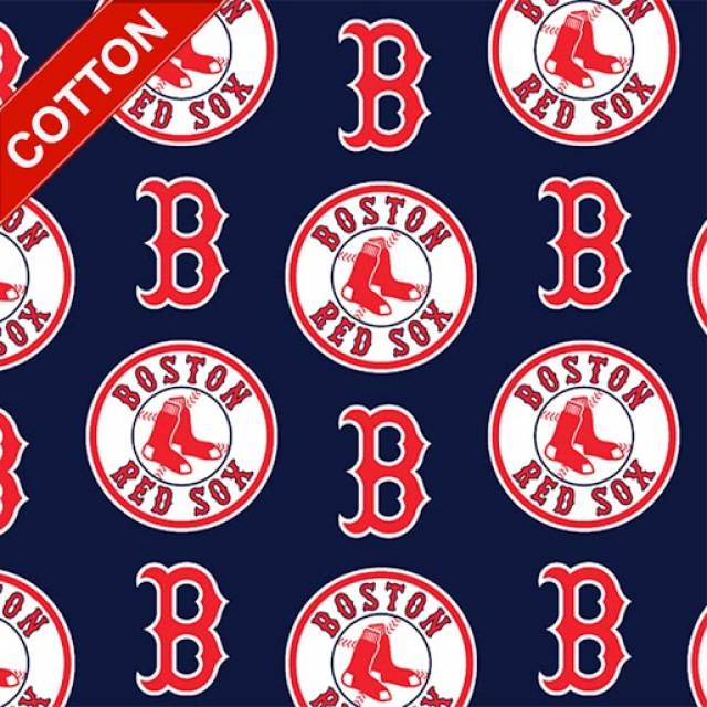 MLB Cotton Broadcloth Texas Rangers Red/Blue Fabric