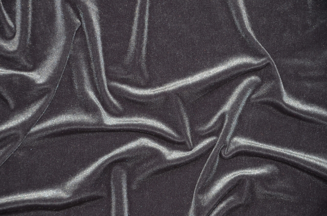 Black Polyester Stretch Velvet