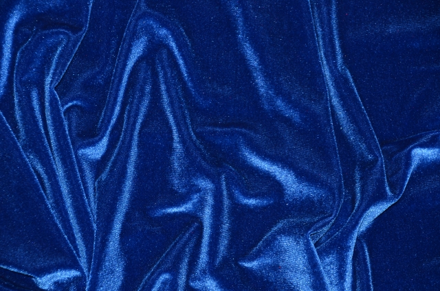 Remnant Sale Royal Blue Stretch Polyester Velvet Fabric 9x18 