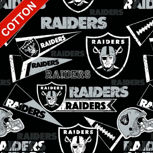 Las Vegas Raiders Retro NFL Cotton Fabric 