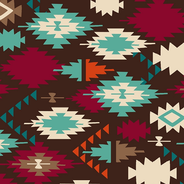 Santa Fe Brown Native American Fleece Fabric