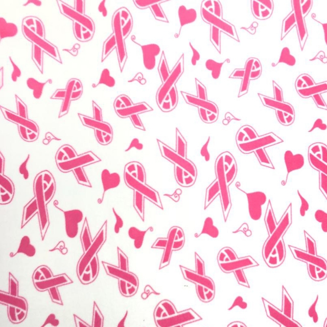 Breast Cancer Awareness FLANNEL material by the yard 100% Cotton