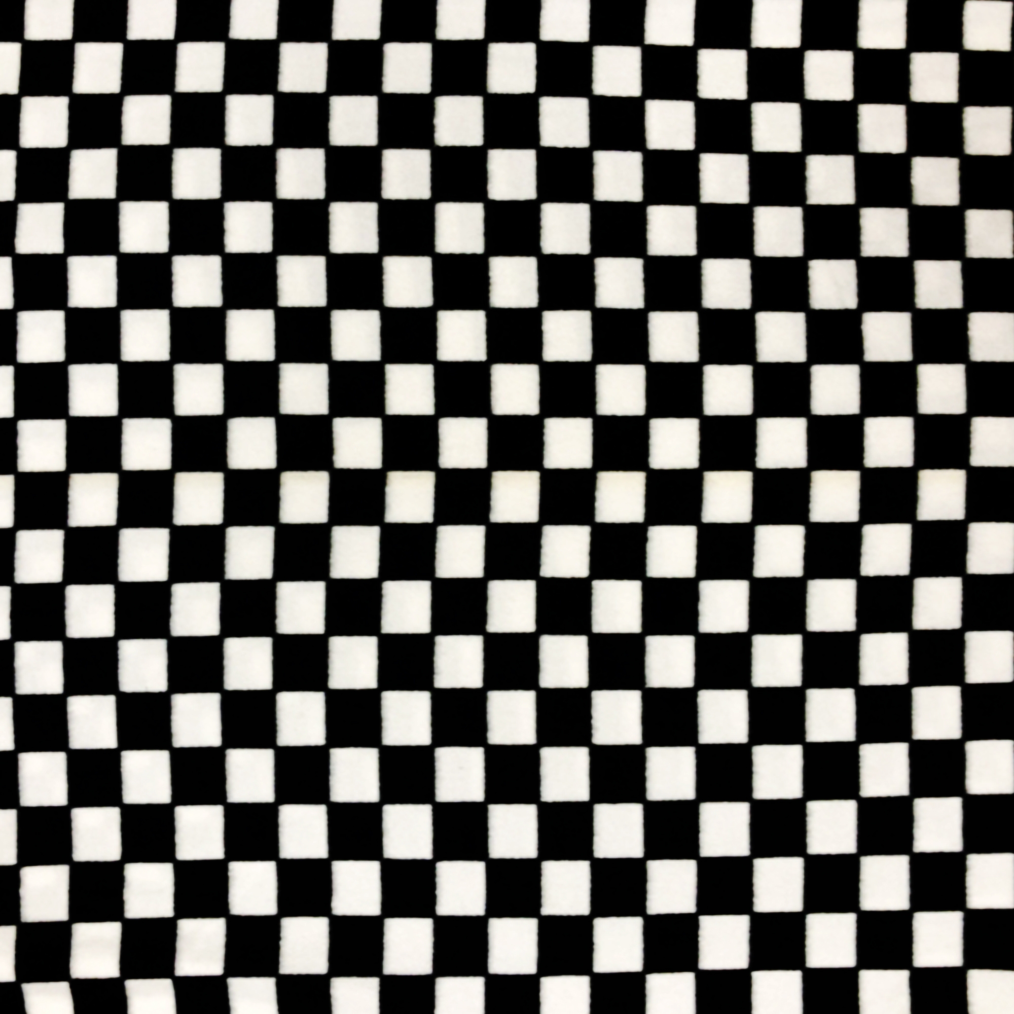 Black & White Checkered Fleece Fabric