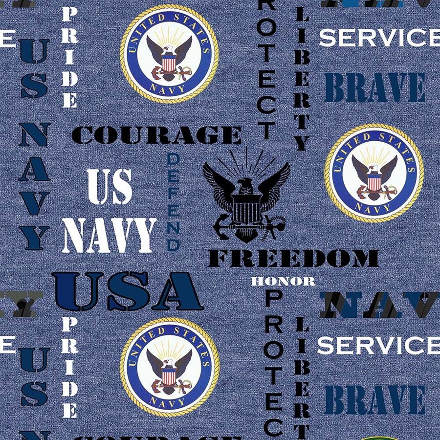 United States Navy Heather Cotton Fabric - US Military Fabric by the Yard