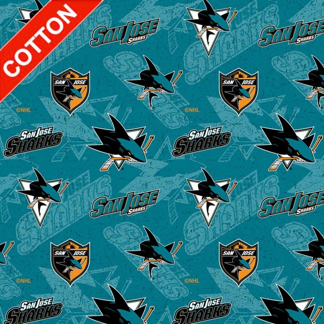 NHL San Jose Sharks Cotton Fabric, Hobby Lobby