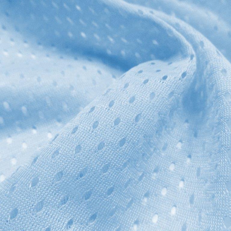 Sky Blue Football Mesh Jersey Fabric - Athletic Sports Mesh Fabrics