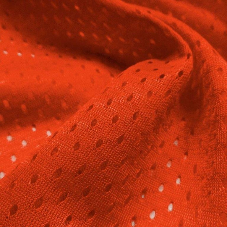 Red Football Mesh Jersey Fabric - Athletic Sports Mesh Fabrics