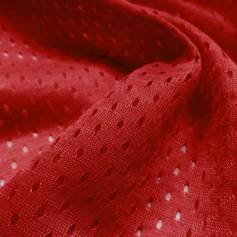 Red Pro Mesh Heavy Jersey Fabric - Athletic Sports Mesh Fabrics