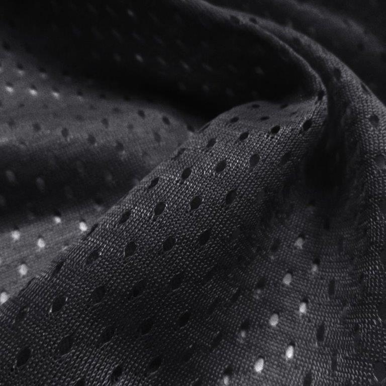 Black Football Mesh Jersey Fabric - Athletic Sports Mesh Fabrics