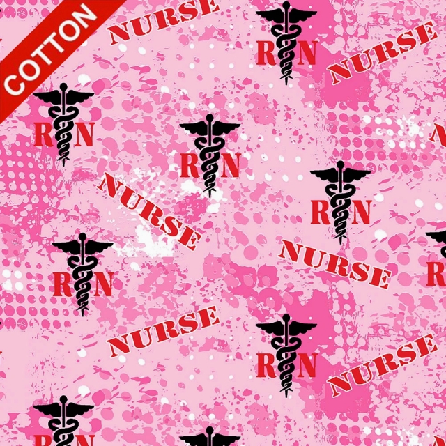 Medical RN Nurses Cotton Fabric
