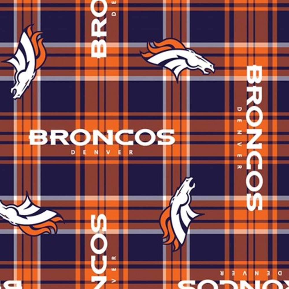 Denver Broncos Plaid NFL Fleece Fabric