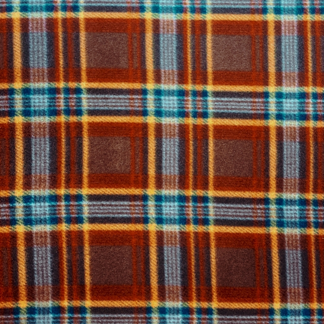 Rust & Brown Plaid Fleece Fabric