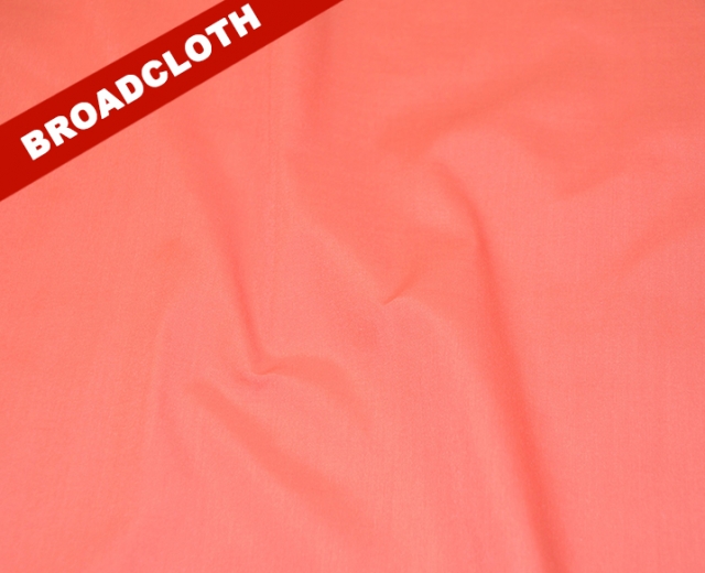 Coral Polyester Cotton Broadcloth Fabric - Polyester Blend Cotton Broadcloth  Fabric By The Yard