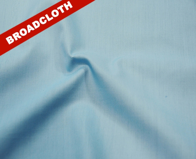 Baby Blue Polyester Cotton Broadcloth Fabric - Polyester Blend
