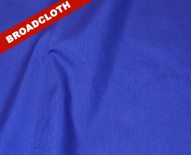 Royal Blue Poly Cotton Broadcloth Fabric - Polyester Blend Cotton Broadcloth  Fabric By The Yard