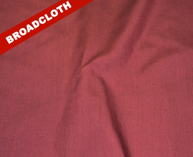 Burgundy Polyester Cotton Broadcloth Fabric